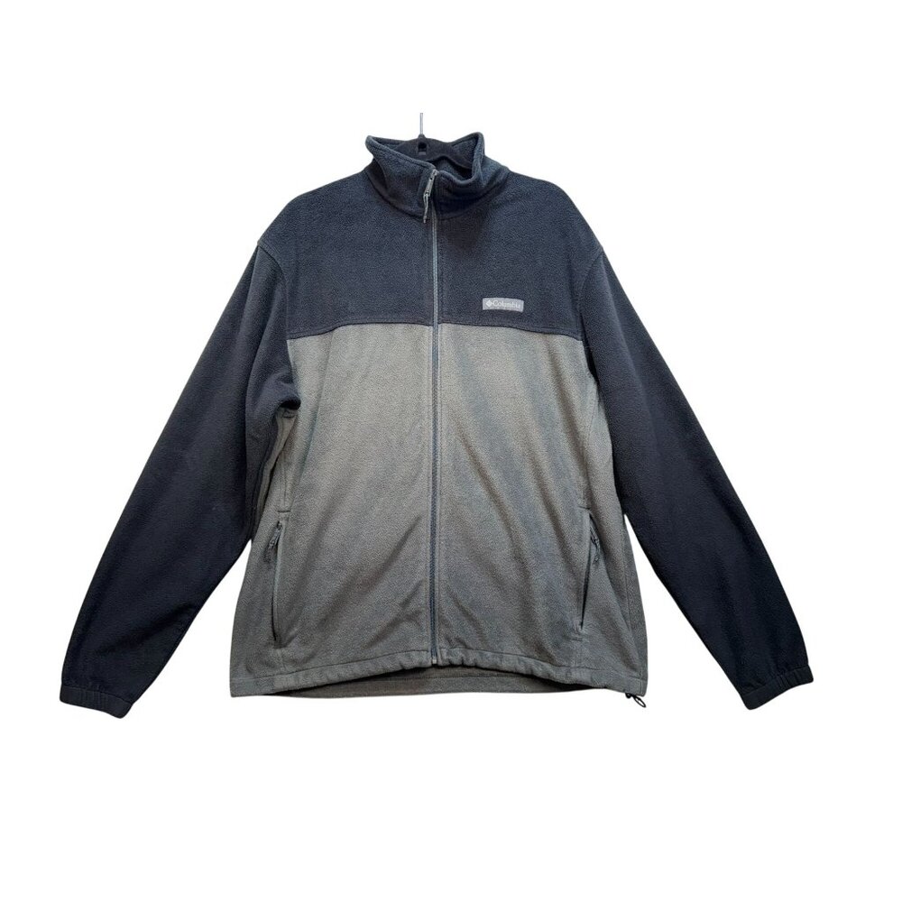 Columbia Mens Full-Zip Fleece Jacket XL Black & Gray